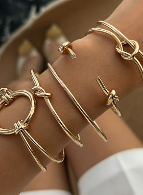 时尚通勤几何金属素圈手