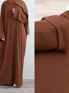 2024秋冬新款长袖连衣裙女中东迪拜宽松大码长Arab Women Dresses