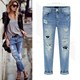 trousers破洞牛仔裤 2019fashion 女 women pants ripped jeans