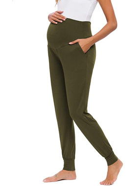 Women Maternity Active Pants Drawstring Yoga Jogger Workout