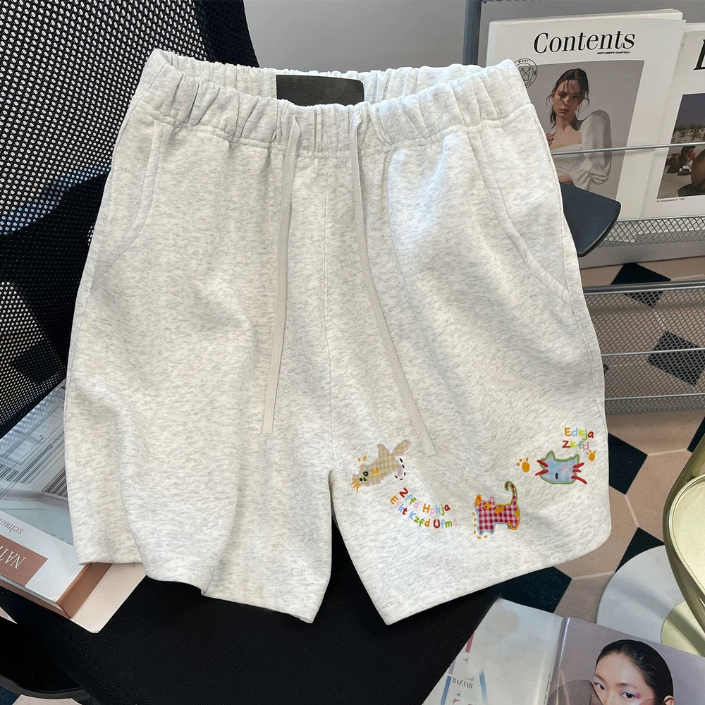 美式运动休闲超好看趣味猫咪短裤女夏阔腿五分裤2025新款宽松显瘦,女装/女士精品,休闲裤,淘宝优惠券,粉丝福利购,淘宝优惠卷