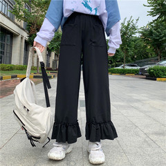 Real price 2021 new slim and versatile casual high waist drop wide leg pants