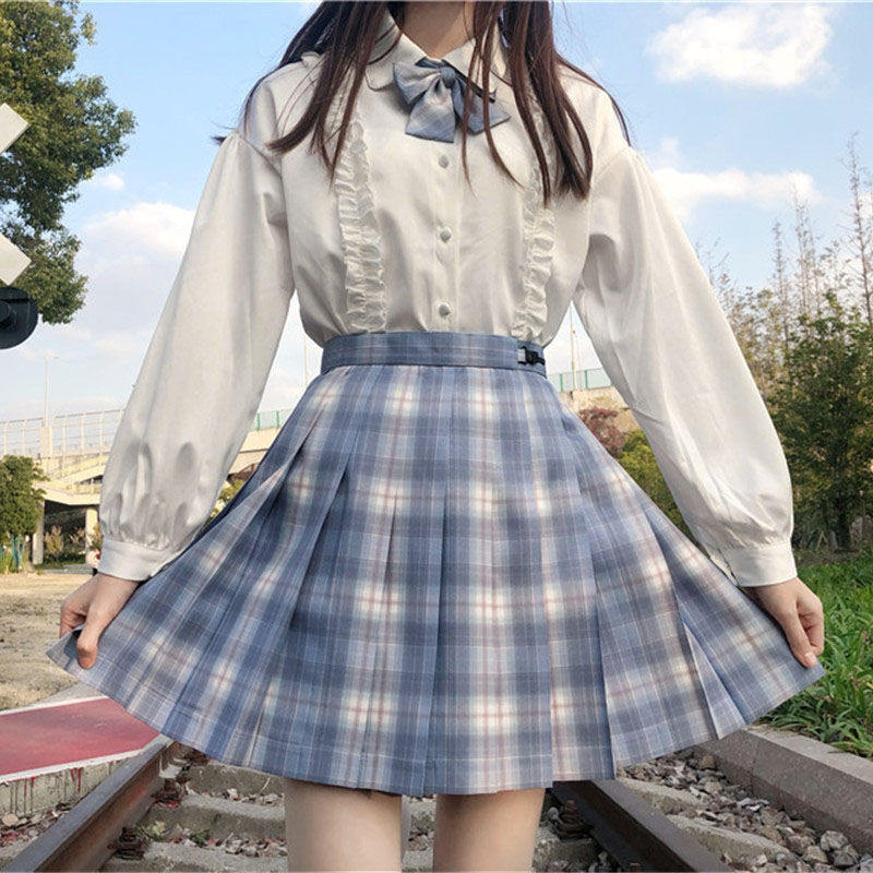 Real price JK shirt long sleeve spring summer student / solid pointed collar