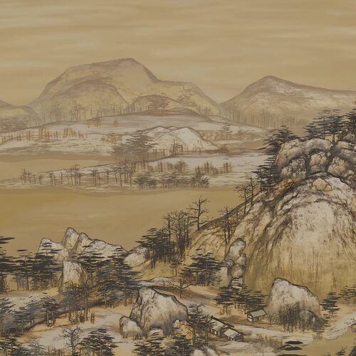 Blender剩山图富春山居图3D模型中国古风国画山水墨三维场景素材