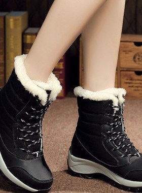 сапоги Women waterproof shoes winter warm snow boots女