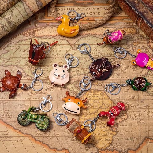 头层牛皮钥匙扣包包挂件车钥匙扣