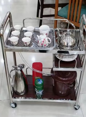 酒店茶楼移动茶水车餐厅家用办公室功夫茶几一体泡茶茶具茶台茶室