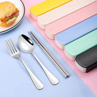 盒旅游和餐具外出盒装收纳携带勺子方便自带筷子餐具儿童套装