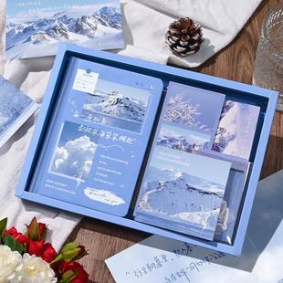 文艺笔记本手帐礼盒复古ins手账本套装学生高颜值记事日记本本子北岛初晴【礼盒装帐本单本人间皆浪漫小礼盒