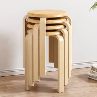 实木凳子家用餐凳高凳中式 新款 餐桌木板凳简约圆凳方凳矮凳可叠放
