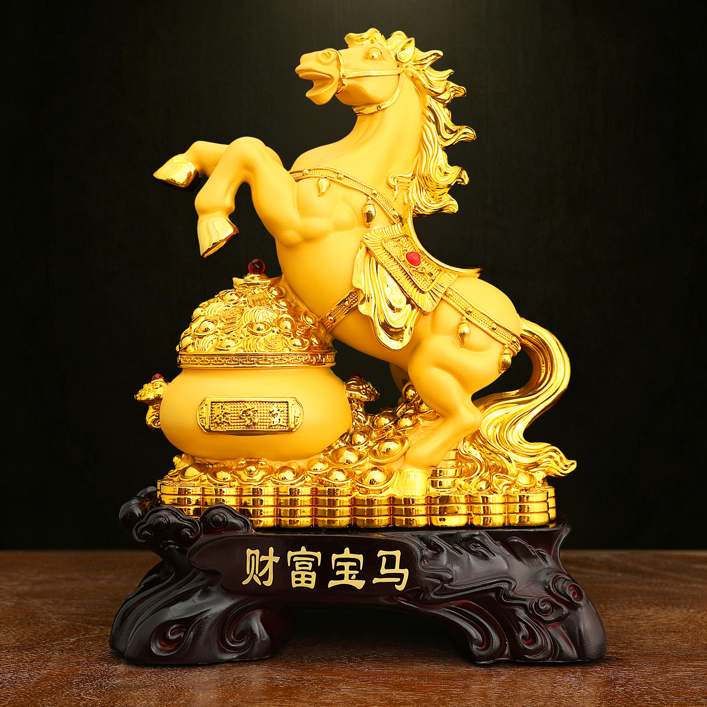 马上发财马摆件招财生肖金马