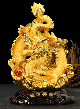 龙树脂工艺品吉祥物客厅办公室