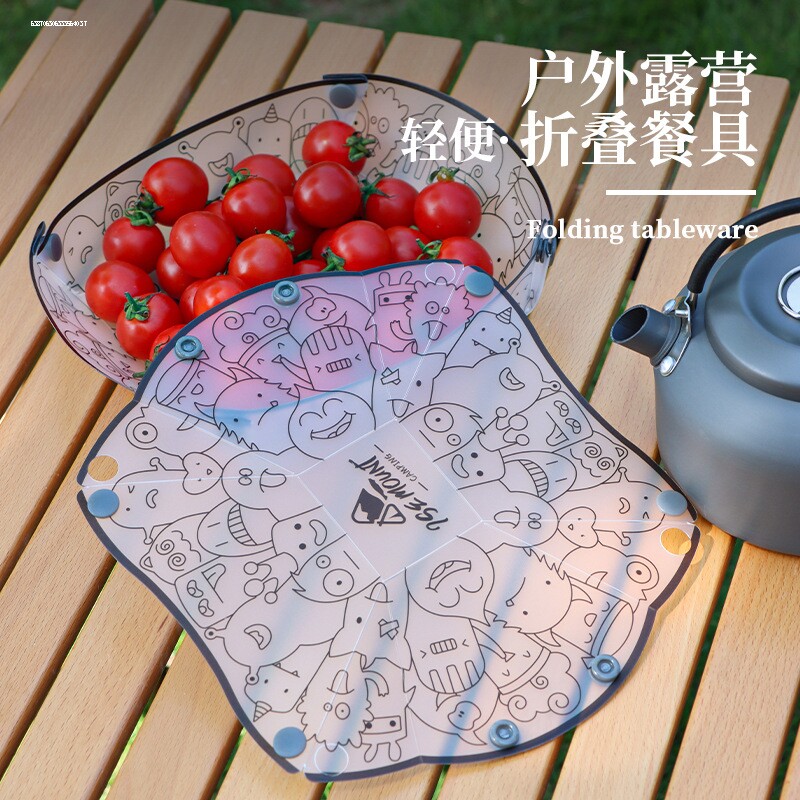 卡片式折叠餐具套装户外露营餐盘野营装备餐碗便携式水杯子轻量化