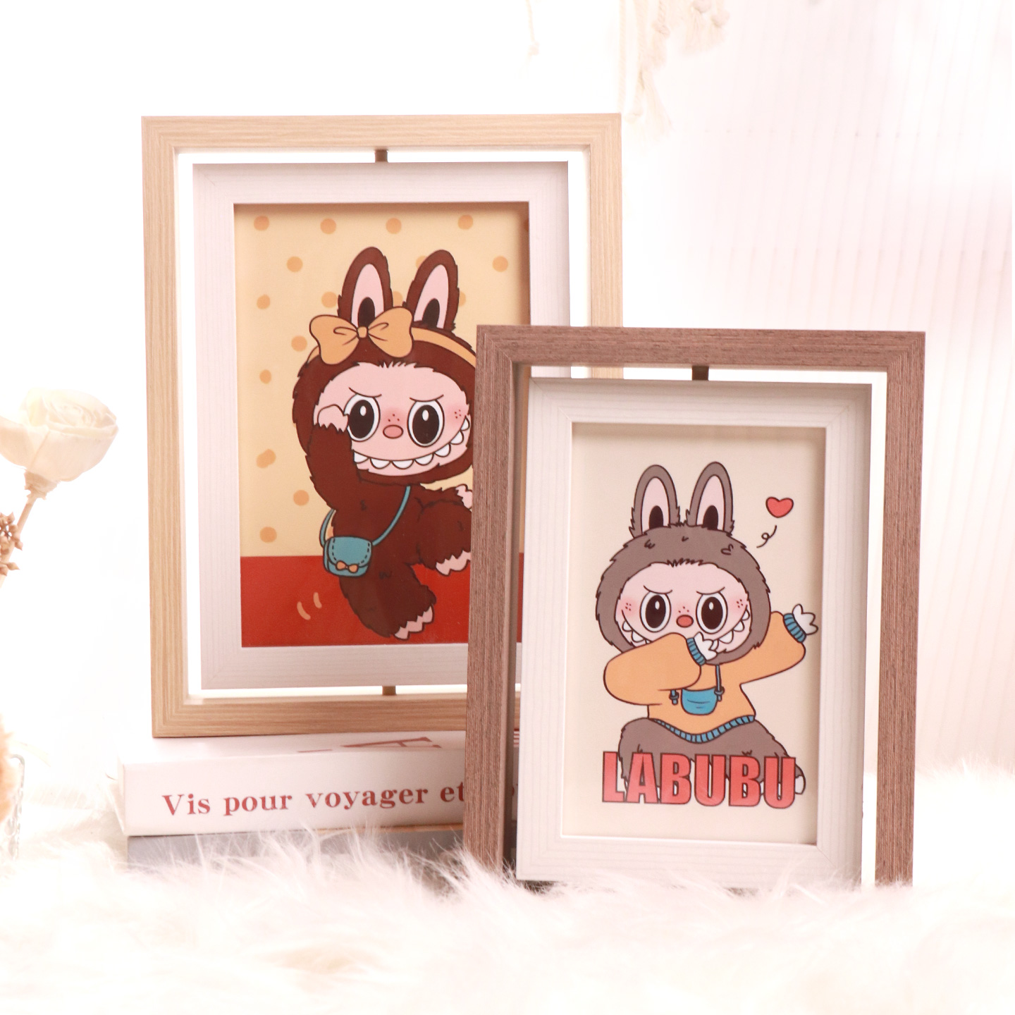 双面旋转相框可放2张照片创意摆台卧室客厅桌面装饰生日纪念礼物