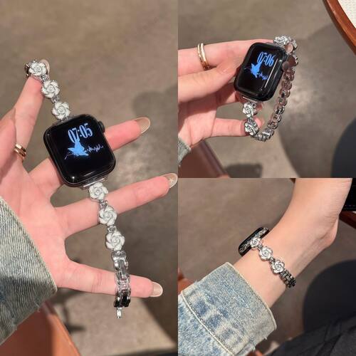 适用华为Fit4Pro山茶花金属表带