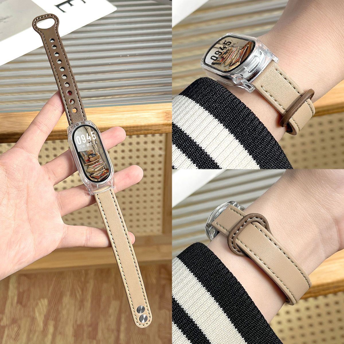 适用小米手环9陶瓷版真皮表带