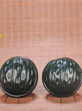 玉石匠和田青玉核桃手把件 核桃健身球手玩件新疆和田玉文玩把玩