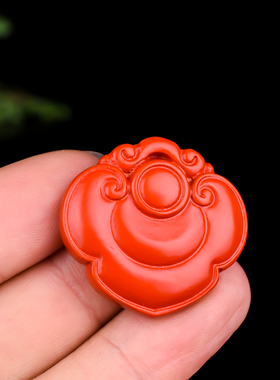 玉石匠原矿朱砂吊坠平安锁男女款宝宝长命锁玉佩项链如意挂件