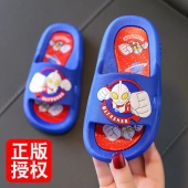 男童小孩防滑浴室内居家用宝宝超人凉拖鞋 夏季 奥特曼儿童拖鞋 正品