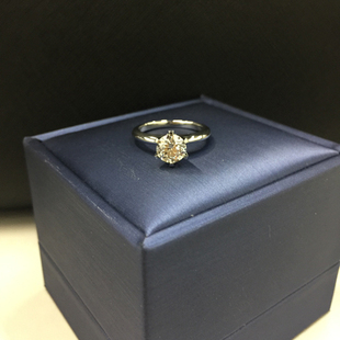 GIA1ct G色3EX 18K白金六抓皇冠款 天然钻石女戒 VS2