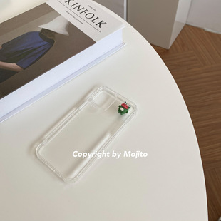 Mojito自制可爱立体粉怪兽手机壳适用iPhone15pro Max/14pro/XR透明软壳iPhone13/12/11保护套xs Max/8p