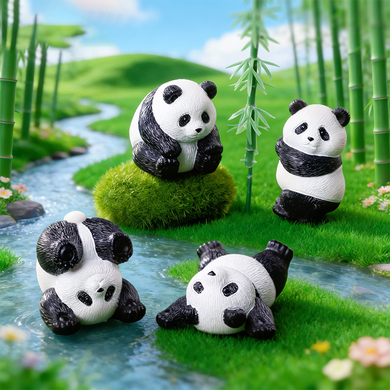 治愈系萌趣小熊猫园艺装饰品桌面迷你手办公仔盆景桌面车载小摆件,家居饰品,装饰摆件,淘宝优惠券,粉丝福利购,淘宝优惠卷