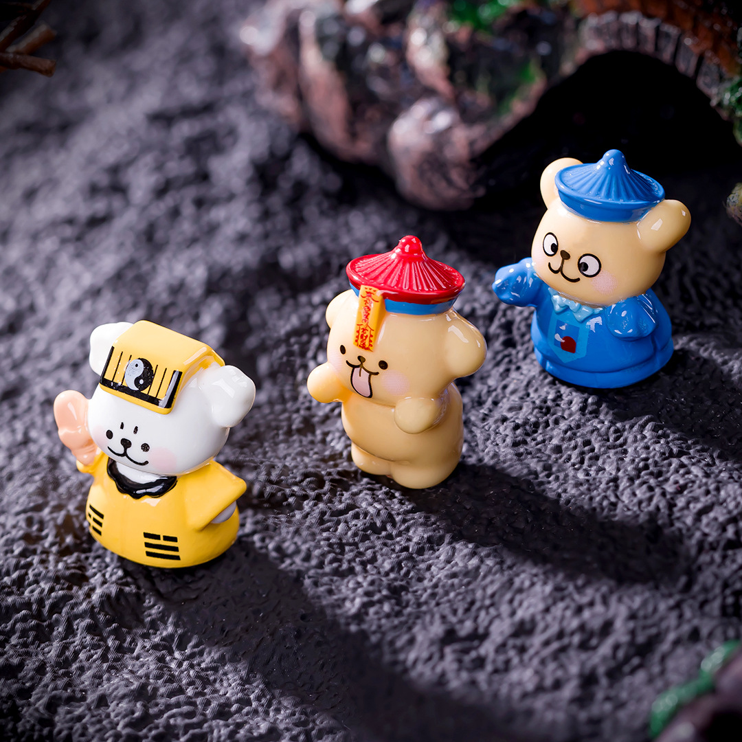 微景观创意摆件僵尸道长小狗 diy娃娃屋造景装饰品办公室桌面摆件