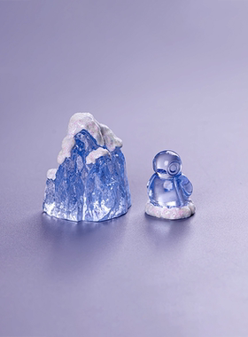 仿真冰雪山冰川岩石冰雕微缩小摆件 diy雪天雪景造景场景装饰配件