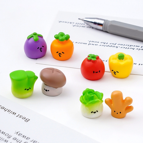 迷你萌粒可爱卡通蔬菜治愈系电脑桌面中式工位办公桌小摆件装饰品