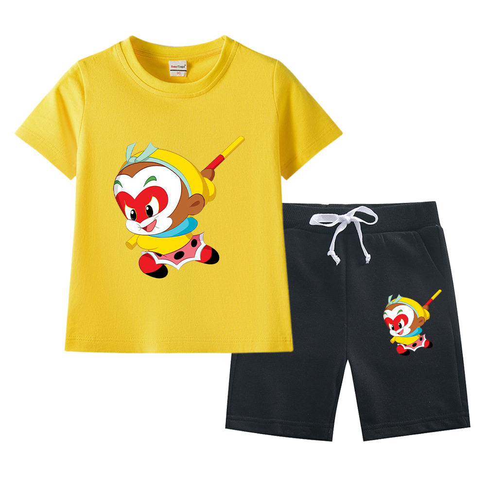 孙悟空男童夏装套装儿童夏季纯棉短袖T恤薄款两件套西游记衣服潮