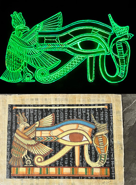 【荧光】莎草纸画埃及特产法老纪念品夜光纸沙草画草纸画伴手礼