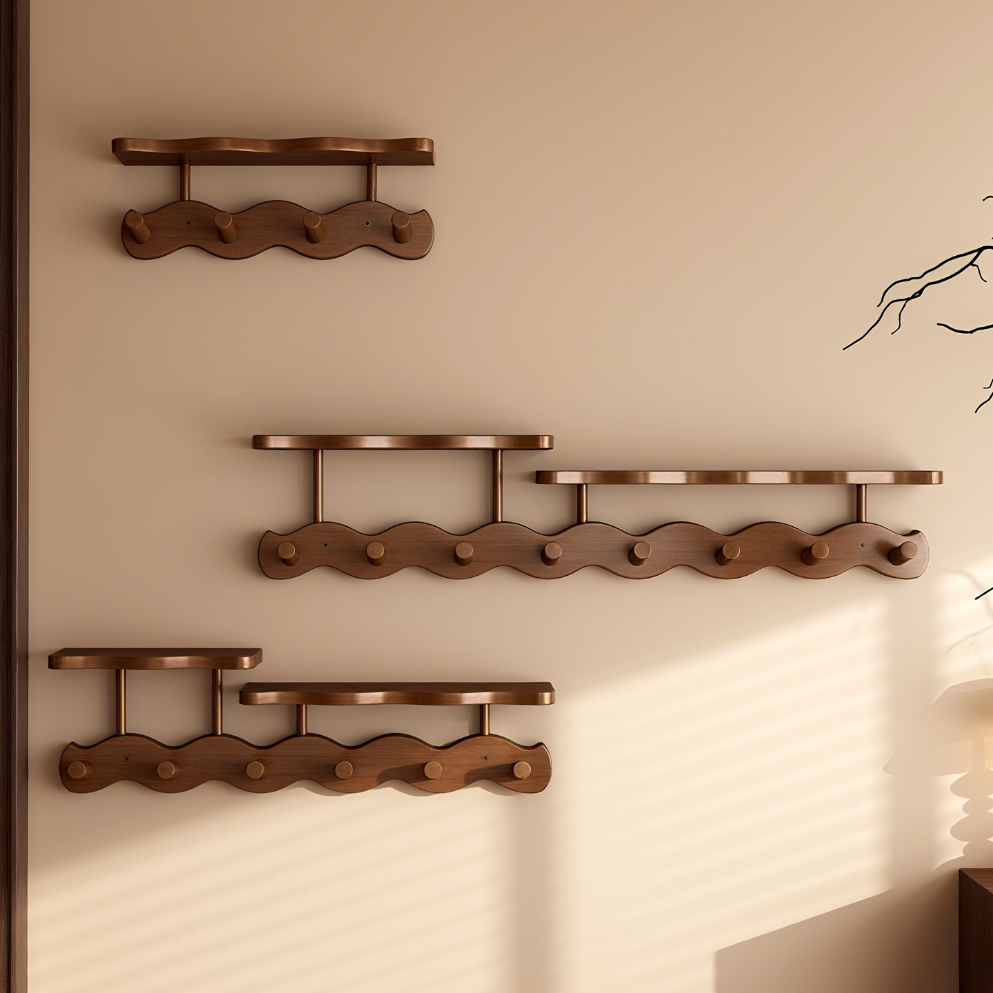 钢琴键挂衣架墙上壁挂免打孔门后挂钩卧室玄关入户不占空间衣帽架