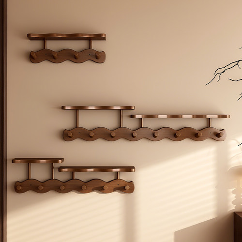 钢琴键挂衣架墙上壁挂免打孔门后挂钩卧室玄关入户不占空间衣帽架