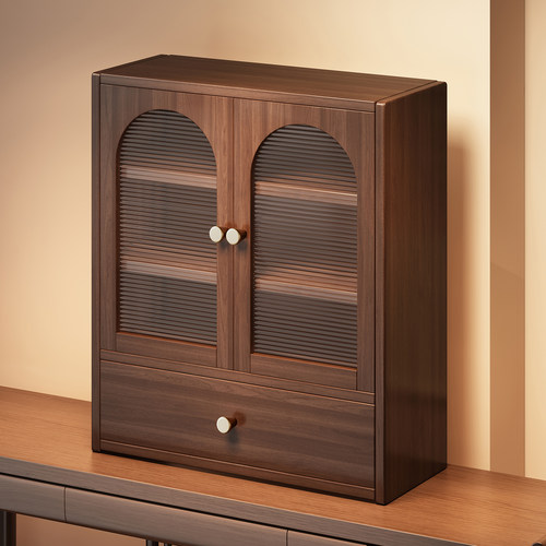 桌面收纳柜防尘置物架桌上水杯茶具咖啡杯收纳客厅餐边储物博古架