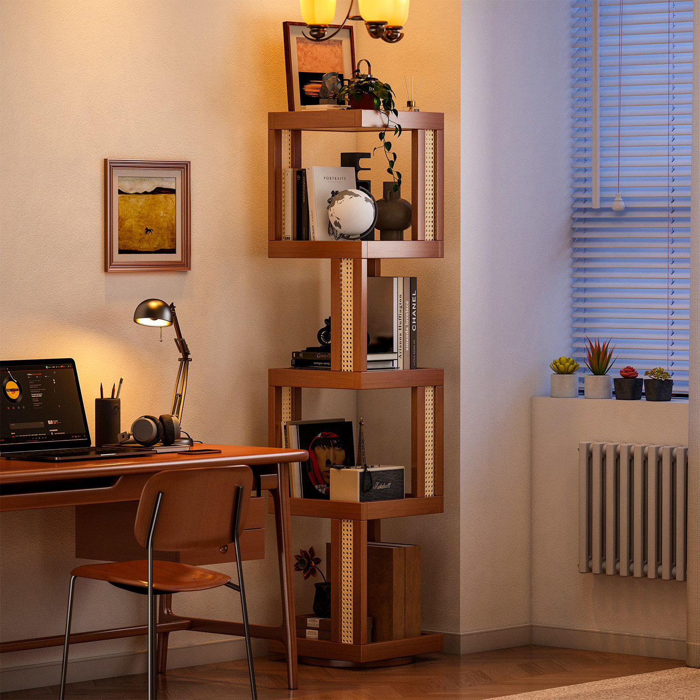 旋转置物架多层收纳架客厅角架落地书架卧室一体靠墙家用展示陈列,住宅家具,搁板/置物架/家用陈列架,淘宝优惠券,粉丝福利购,淘宝优惠卷