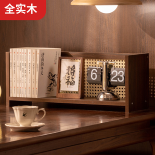 桌面书架置物架实木桌上餐桌台面小型杯架中古水杯茶杯子收纳架子