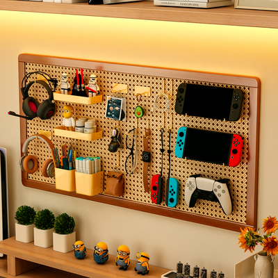 墙上洞洞板置物架门后入户玄关免打孔墙面饰品展示架学习书桌收纳