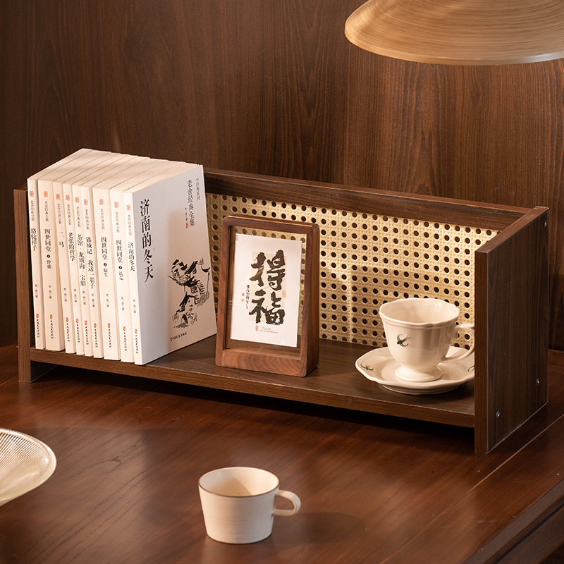 实木桌面置物架桌上书架简易家用书桌台面整理小型立式多层收纳架