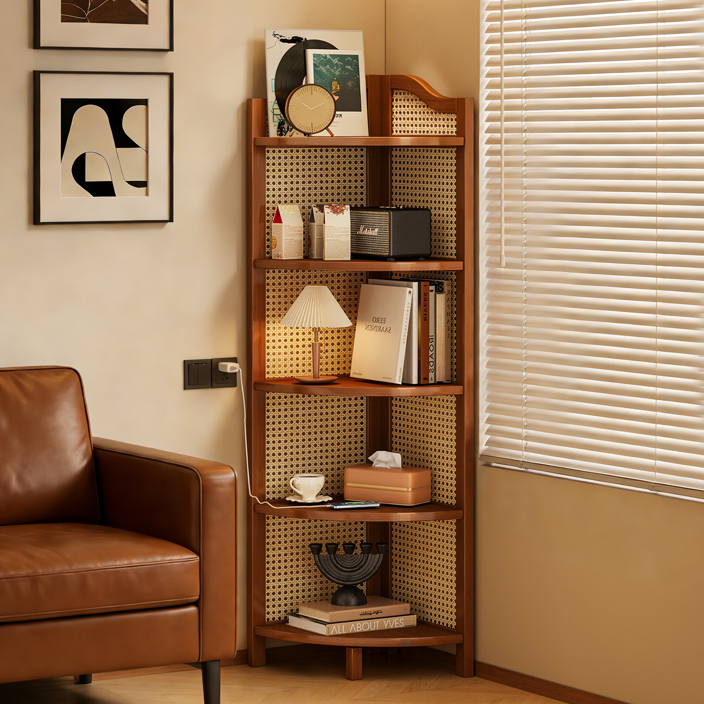 转角置物架落地家用客厅沙发边拐角三角书柜书房卧室储物收纳架子,住宅家具,书架,淘宝优惠券,粉丝福利购,淘宝优惠卷