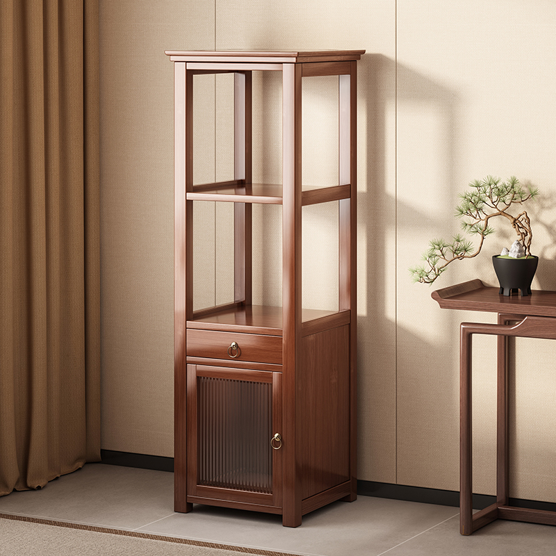 置物架多层收纳架子中式落地博古架花架分层架客厅展示柜子储物柜