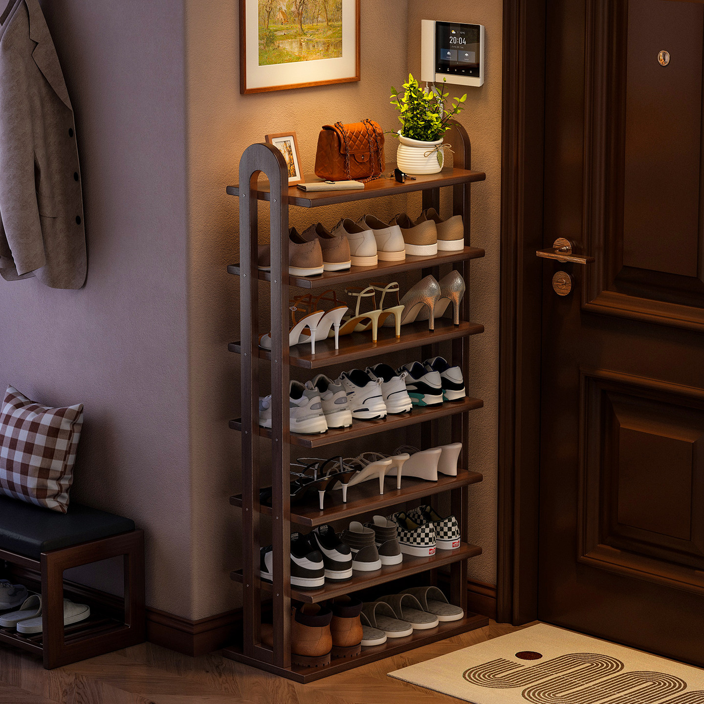 鞋架多层家用门口入户门实木简易结实耐用鞋柜新款收纳小型置物架