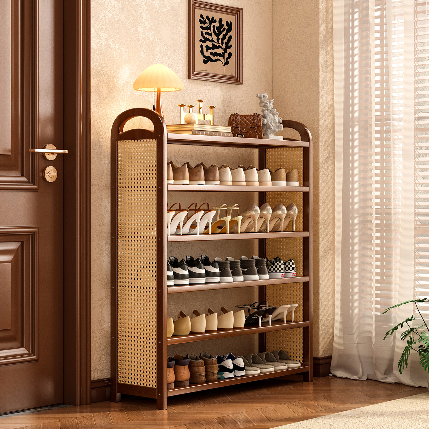 鞋架子家用门口多层入户门中古鞋柜2026新款简易收纳宿舍出租房用,住宅家具,鞋架,淘宝优惠券,粉丝福利购,淘宝优惠卷