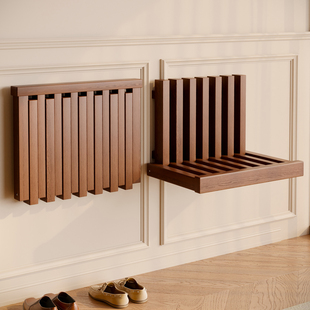 实木折叠换鞋凳门口家用穿鞋凳入户可坐进门窄小一体靠墙玄关凳子