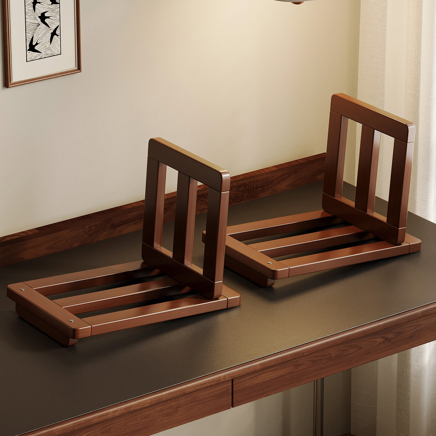 桌上简易书架置物架学生书桌书本立式收纳整理架家用卧室小型书立