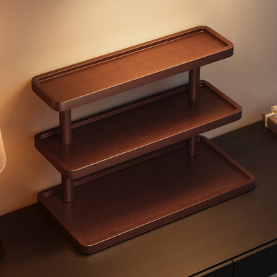 实木桌面杯架台面置物茶具收纳