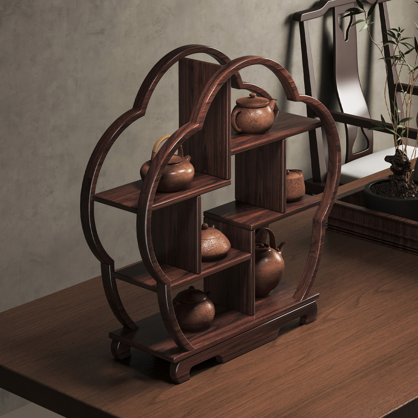 桌面置物架茶桌茶具杯子收纳架子茶杯架台面紫砂壶摆件小型博古架,住宅家具,多宝格/博古架,淘宝优惠券,粉丝福利购,淘宝优惠卷