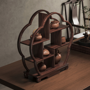 桌面置物架茶桌茶具杯子收纳架子茶杯架台面紫砂壶摆件小型博古架