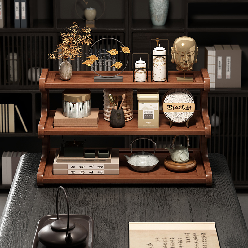 茶桌多层置物架茶具收纳架
