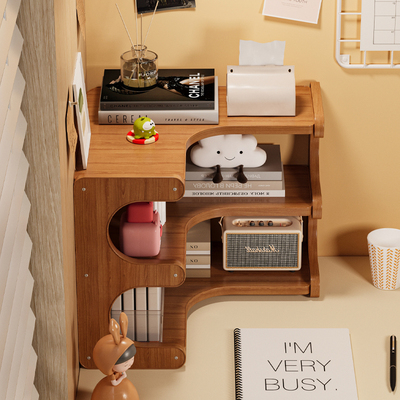 办公桌面转角置物架工位桌上书架学生宿舍台面收纳书柜简易小架子