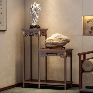 假山造景泰山石底座托架石头展示架山水奇石摆放架茶室多层博古架